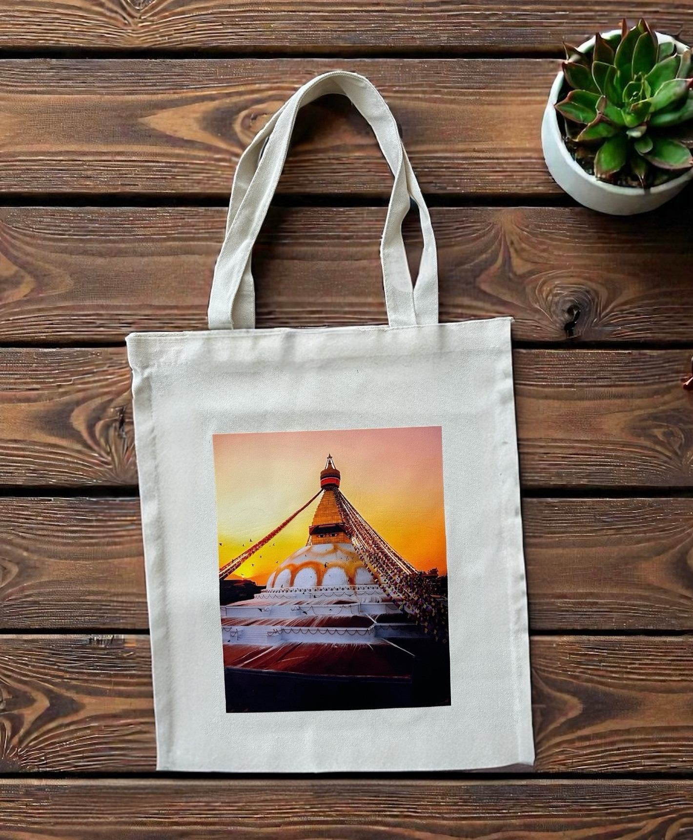 Boudha Stupa Tote Bags